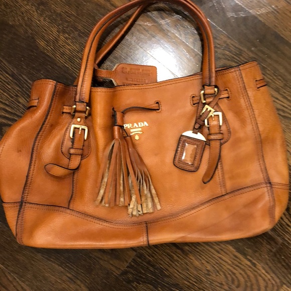 Prada Handbags - Prada brown leather purse